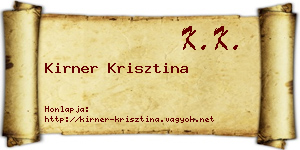 Kirner Krisztina névjegykártya
